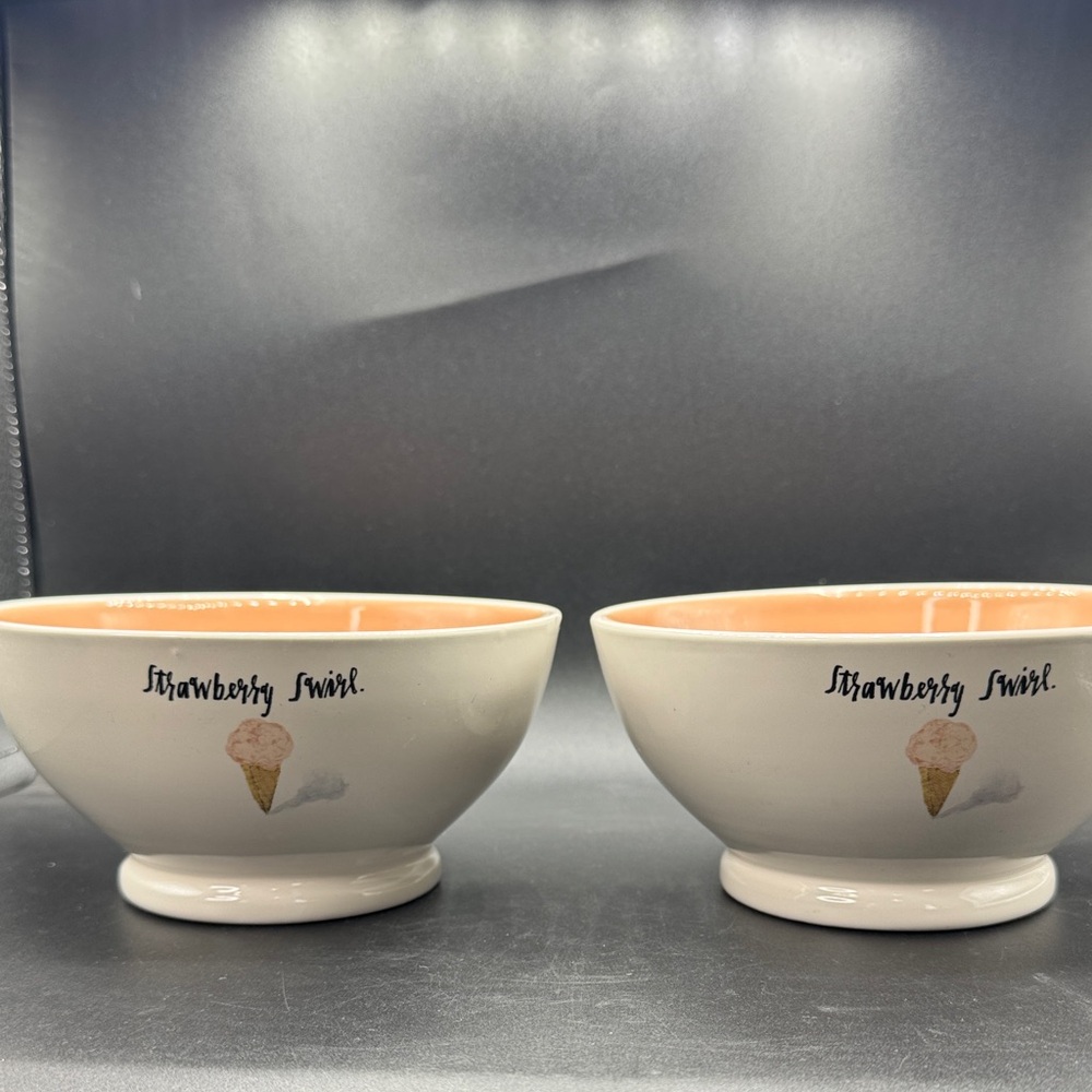 Rae Dunn Strawberry Swirl Set of 2